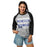 Woman wearing Hebron High School Hawks Unisex 3/4 sleeve Raglan T-shirt 238
