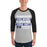 Man wearing Hebron High School Hawks Unisex 3/4 sleeve Raglan T-shirt 238
