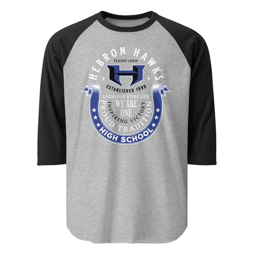 Hebron High School Hawks Unisex 3/4 sleeve Raglan T-shirt 229