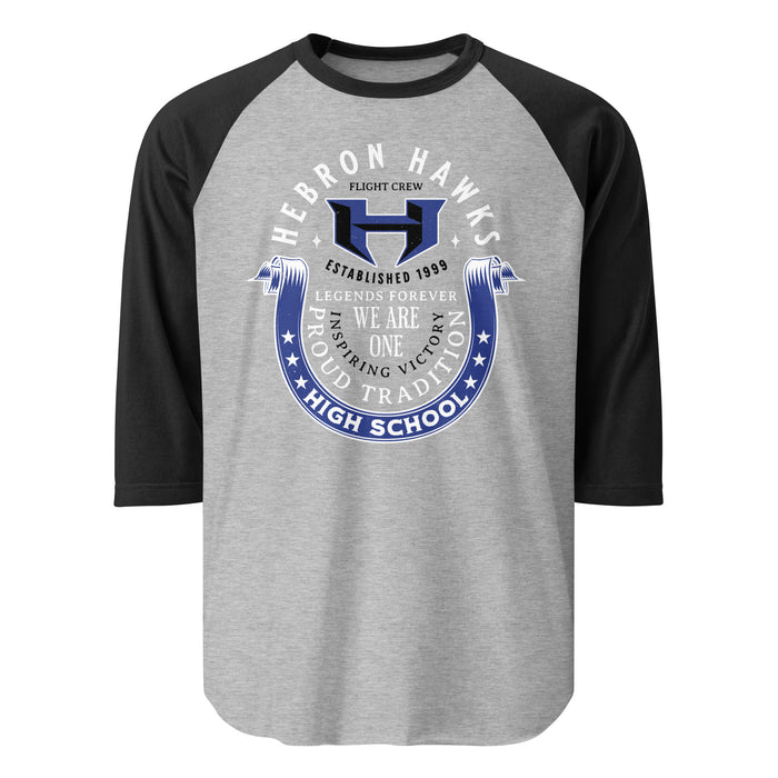 Hebron High School Hawks Unisex 3/4 sleeve Raglan T-shirt 229