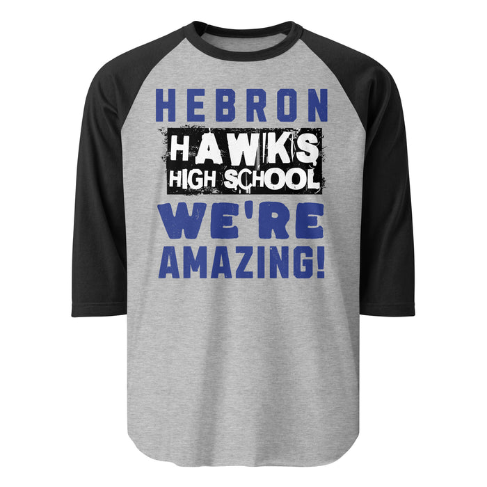 Hebron High School Hawks Unisex 3/4 sleeve Raglan T-shirt 231