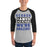 Man wearing Hebron High School Hawks Unisex 3/4 sleeve Raglan T-shirt 231