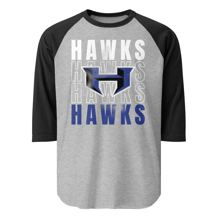 Hebron High School Hawks Unisex 3/4 sleeve Raglan T-shirt 233
