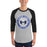 Man wearing Hebron High School Hawks Unisex 3/4 sleeve Raglan T-shirt 224