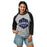 Woman wearing Hebron High School Hawks Unisex 3/4 sleeve Raglan T-shirt 209