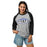 Woman wearing Hebron High School Hawks Unisex 3/4 sleeve Raglan T-shirt 009