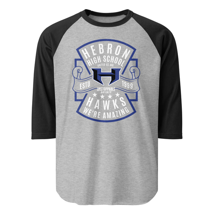 Hebron High School Hawks Unisex 3/4 sleeve Raglan T-shirt 207