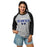 Woman wearing Hebron High School Hawks Unisex 3/4 sleeve Raglan T-shirt 017
