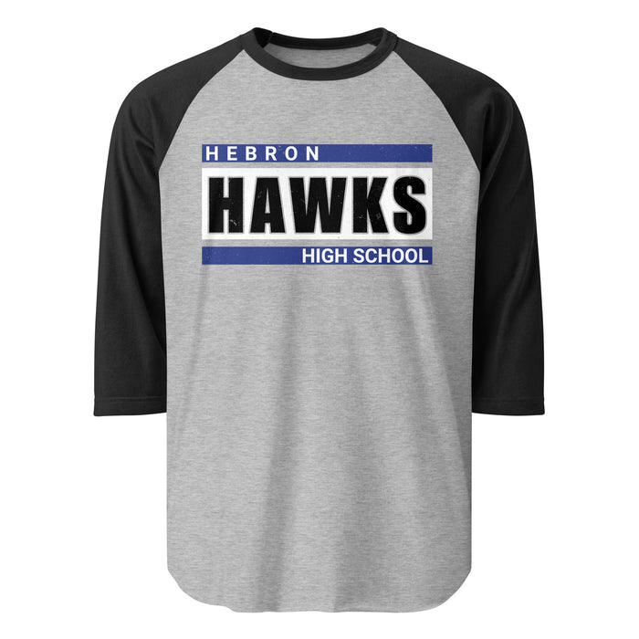 Hebron High School Hawks Unisex 3/4 sleeve Raglan T-shirt 098