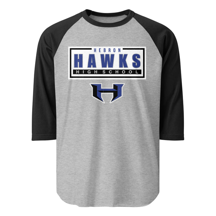 Hebron High School Hawks Unisex 3/4 sleeve Raglan T-shirt 049