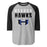 Hebron High School Hawks Unisex 3/4 sleeve Raglan T-shirt 024