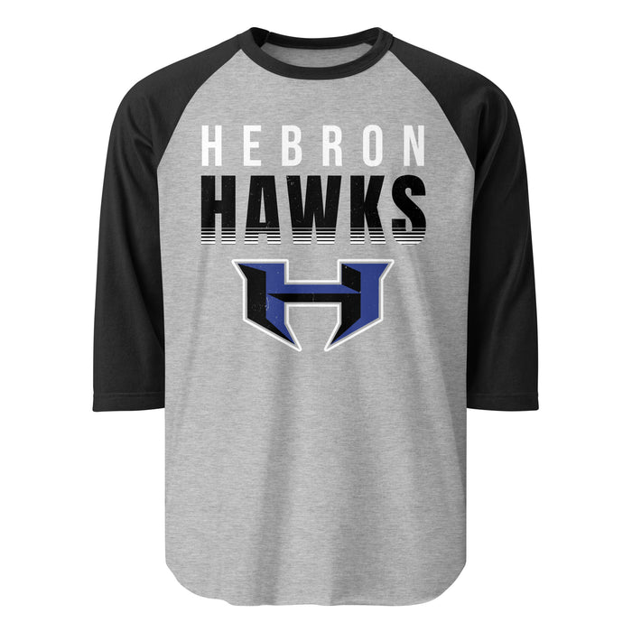 Hebron High School Hawks Unisex 3/4 sleeve Raglan T-shirt 024