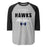 Hebron High School Hawks Unisex 3/4 sleeve Raglan T-shirt 034