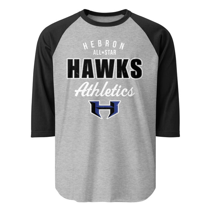 Hebron High School Hawks Unisex 3/4 sleeve Raglan T-shirt 034