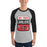 Man wearing Lake Travis High School Cavaliers Unisex 3/4 sleeve Raglan T-shirt 001