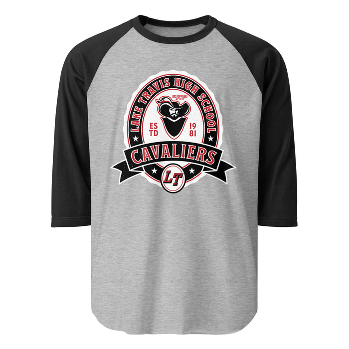 Lake Travis High School Cavaliers Unisex 3/4 sleeve Raglan T-shirt 212