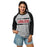 Woman wearing Lake Travis High School Cavaliers Unisex 3/4 sleeve Raglan T-shirt 098