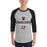 Man wearing Lake Travis High School Cavaliers Unisex 3/4 sleeve Raglan T-shirt 222