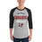 Man wearing Lake Travis High School Cavaliers Unisex 3/4 sleeve Raglan T-shirt 034