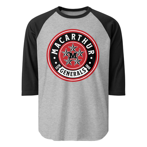 MacArthur High School Generals Unisex 3/4 sleeve Raglan T-shirt 220