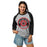 Waman wearing MacArthur High School Generals Unisex 3/4 sleeve Raglan T-shirt 220