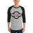 MAn wearing Martin High School Warriors Unisex 3/4 sleeve Raglan T-shirt 011