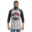 Man wearing Martin High School Warriors Unisex 3/4 sleeve Raglan T-shirt 209