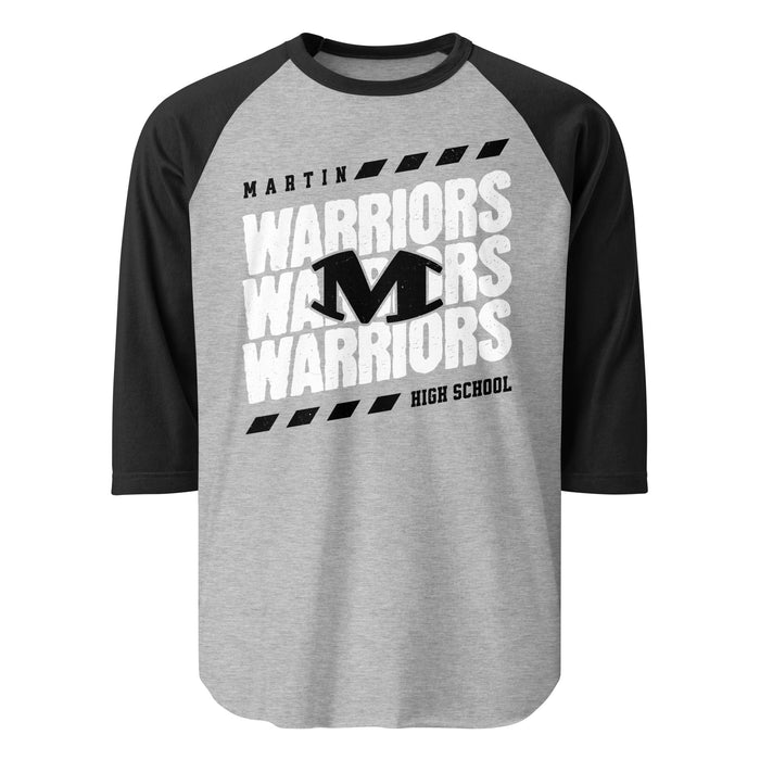Martin High School Warriors Unisex 3/4 sleeve Raglan T-shirt 223