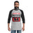 Man wearing Martin High School Warriors Unisex 3/4 sleeve Raglan T-shirt 001