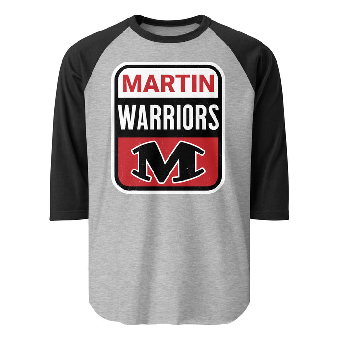 Martin High School Warriors Unisex 3/4 sleeve Raglan T-shirt 001
