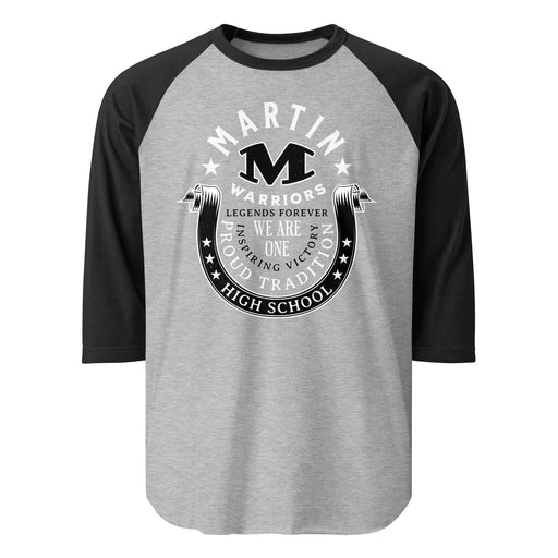 Martin High School Warriors Unisex 3/4 sleeve Raglan T-shirt 229