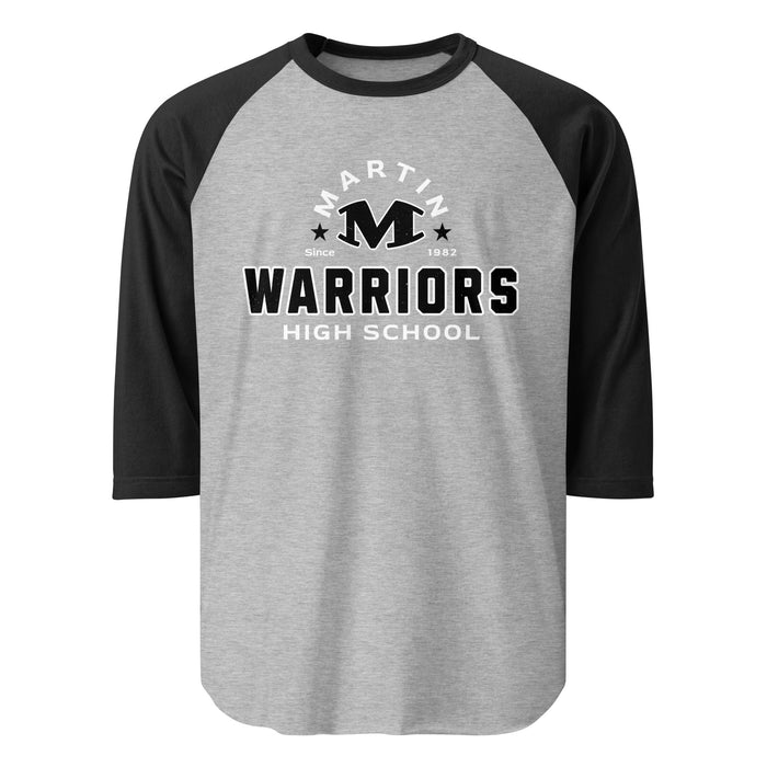 Martin High School Warriors Unisex 3/4 sleeve Raglan T-shirt 222