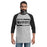 Man wearing Martin High School Warriors Unisex 3/4 sleeve Raglan T-shirt 098