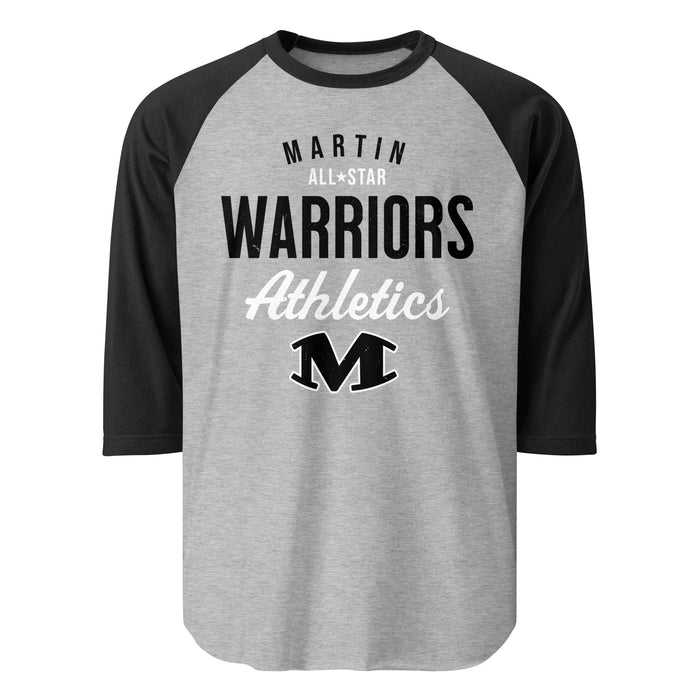 Martin High School Warriors Unisex 3/4 sleeve Raglan T-shirt 034