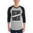 Man wearing Martin High School Warriors Unisex 3/4 sleeve Raglan T-shirt 241