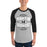 Man wearing Martin High School Warriors Unisex 3/4 sleeve Raglan T-shirt 210