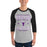 Man wearing Morton Ranch High School Mavericks Unisex 3/4 sleeve Raglan T-shirt 230