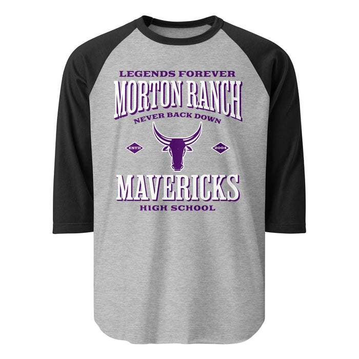 Morton Ranch High School Mavericks Unisex 3/4 sleeve Raglan T-shirt 230