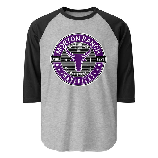 Morton Ranch High School Mavericks Unisex 3/4 sleeve Raglan T-shirt 224