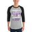Man wearing Morton Ranch High School Mavericks Unisex 3/4 sleeve Raglan T-shirt 232