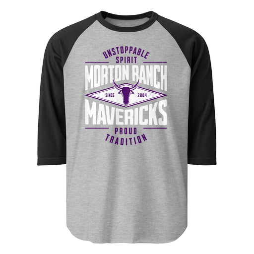 Morton Ranch High School Mavericks Unisex 3/4 sleeve Raglan T-shirt 210