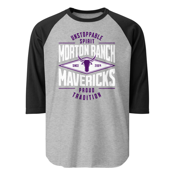 Morton Ranch High School Mavericks Unisex 3/4 sleeve Raglan T-shirt 210