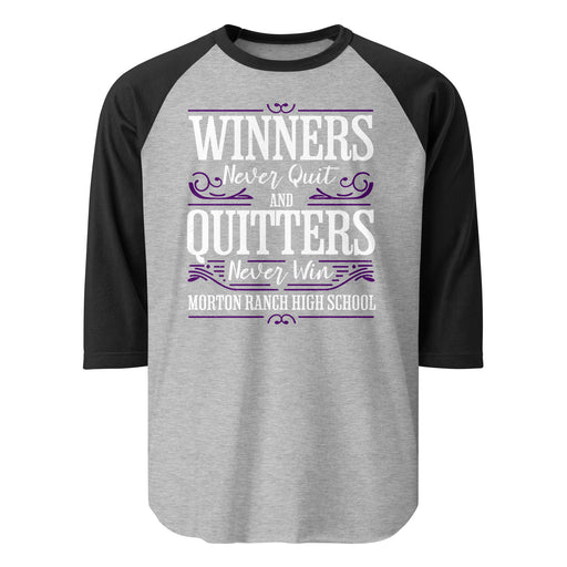 Morton Ranch High School Mavericks Unisex 3/4 sleeve Raglan T-shirt 237