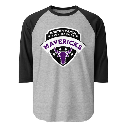 Morton Ranch High School Mavericks Unisex 3/4 sleeve Raglan T-shirt 221