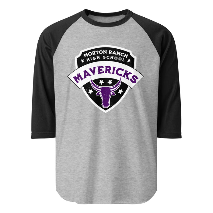 Morton Ranch High School Mavericks Unisex 3/4 sleeve Raglan T-shirt 221