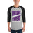 Man wearing Morton Ranch High School Mavericks Unisex 3/4 sleeve Raglan T-shirt 241