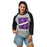 Woman wearing Morton Ranch High School Mavericks Unisex 3/4 sleeve Raglan T-shirt 241