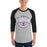 Man wearing Morton Ranch High School Mavericks Unisex 3/4 sleeve Raglan T-shirt 211