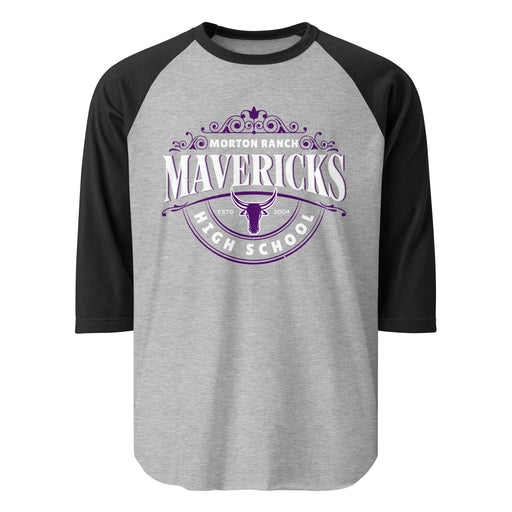 Morton Ranch High School Mavericks Unisex 3/4 sleeve Raglan T-shirt 211
