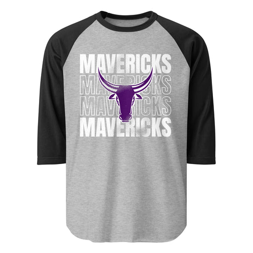 Morton Ranch High School Mavericks Unisex 3/4 sleeve Raglan T-shirt 233